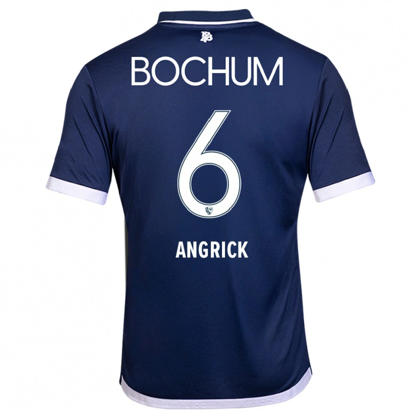 Danxen Uomo Maglia Janine Angrick #6 Blu Navy Bianco Kit Gara Home 2025/26 Maglietta