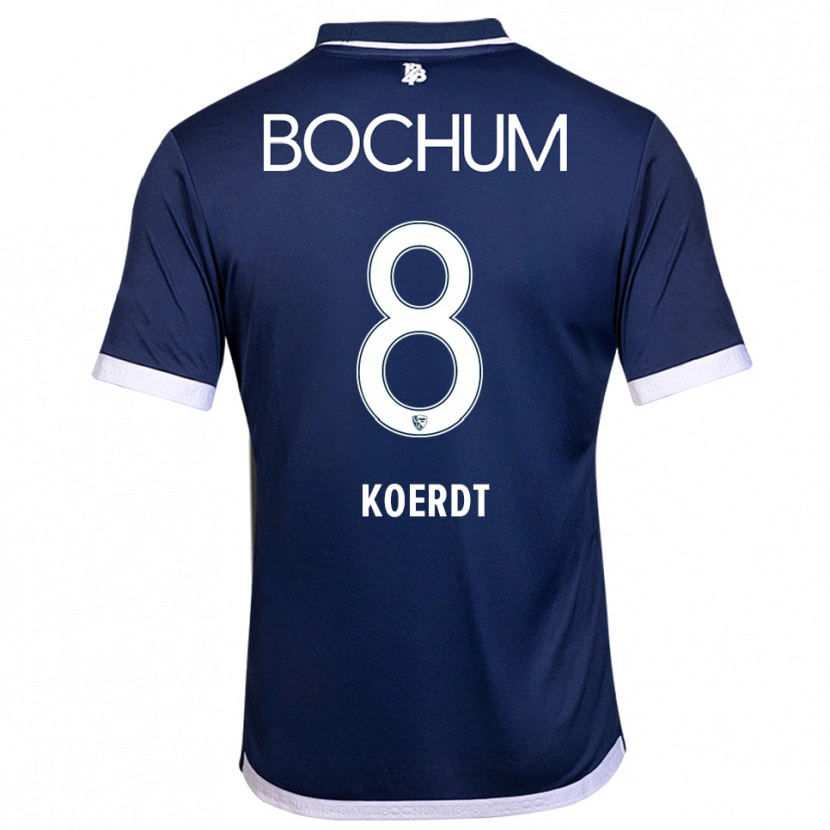 Danxen Uomo Maglia Lennart Koerdt #8 Blu Navy Bianco Kit Gara Home 2025/26 Maglietta