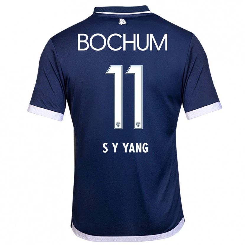 Danxen Uomo Maglia Si-Yeong Yang #11 Blu Navy Bianco Kit Gara Home 2025/26 Maglietta