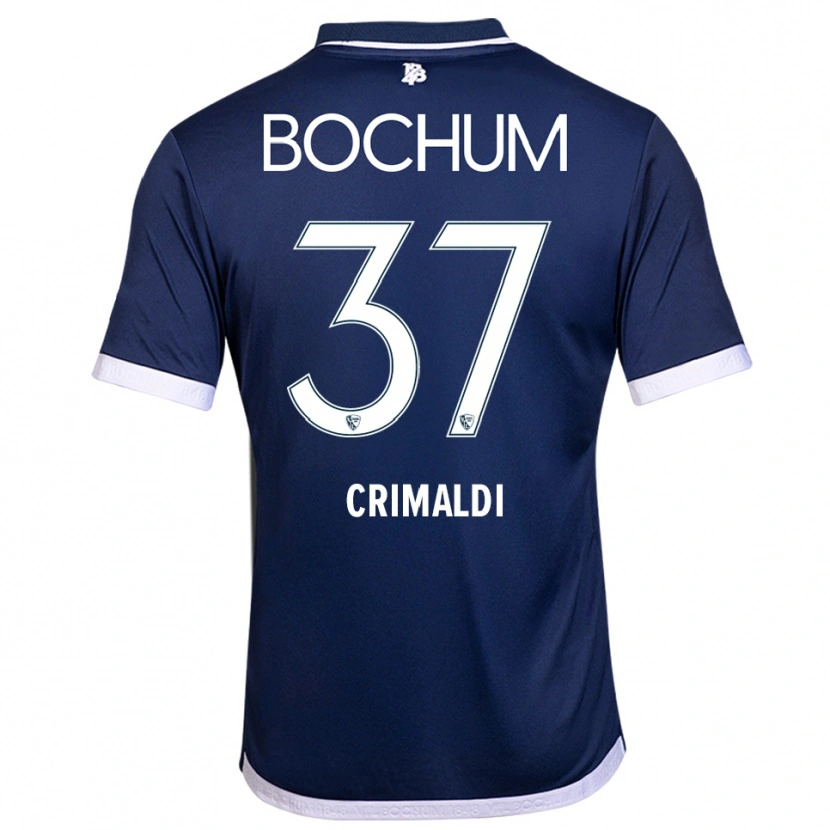 Danxen Uomo Maglia Alessandro Crimaldi #37 Blu Navy Bianco Kit Gara Home 2025/26 Maglietta