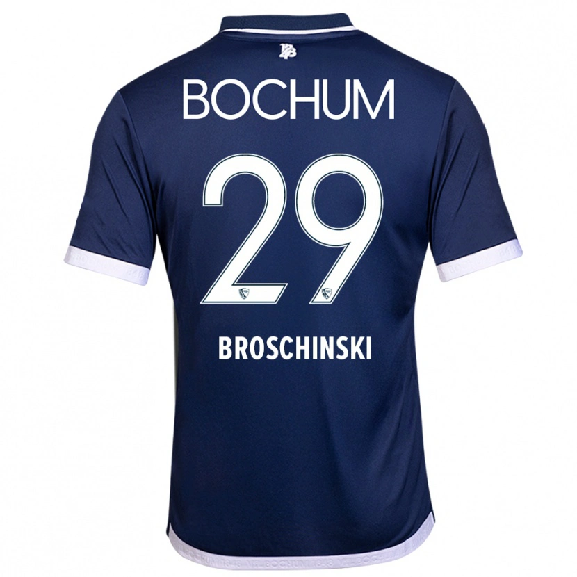 Danxen Uomo Maglia Moritz Broschinski #29 Blu Navy Bianco Kit Gara Home 2025/26 Maglietta
