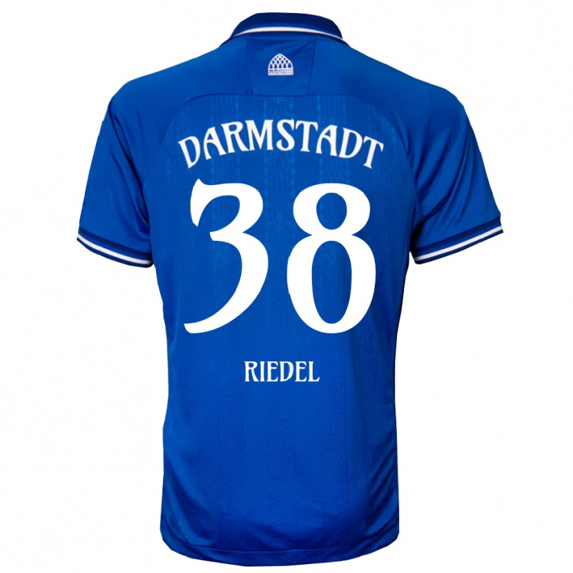 Danxen Uomo Maglia Clemens Riedel #38 Blu Bianco Kit Gara Home 2025/26 Maglietta