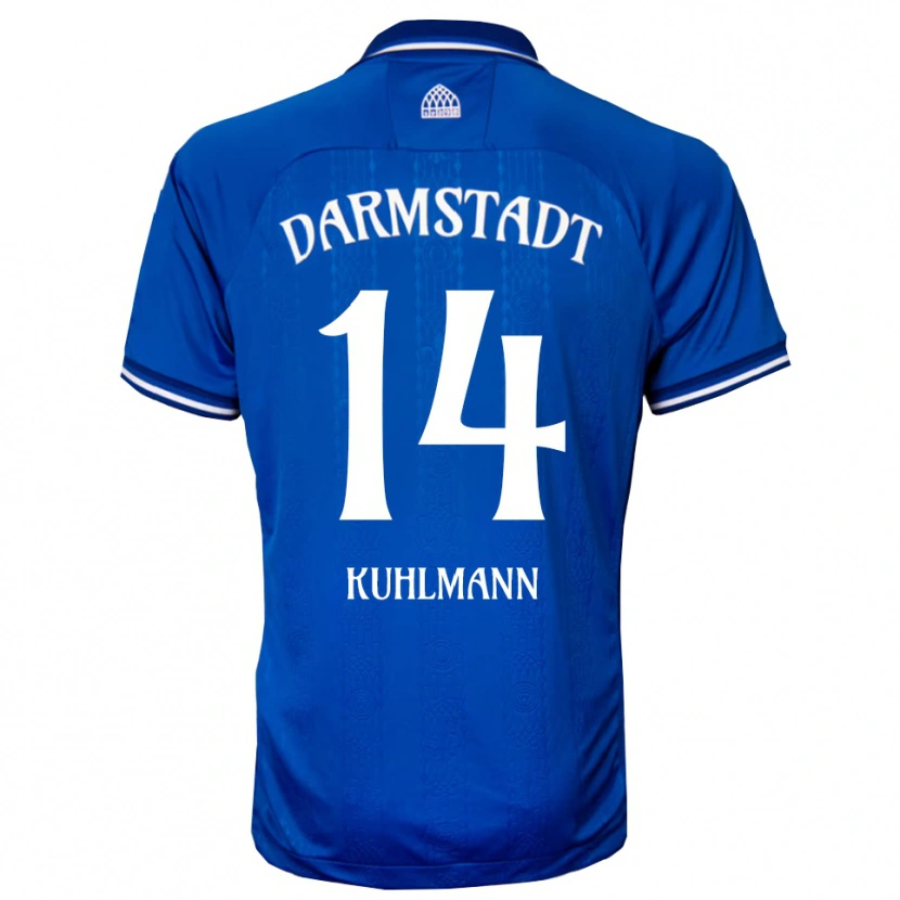 Danxen Uomo Maglia Marcel Kuhlmann #14 Blu Bianco Kit Gara Home 2025/26 Maglietta
