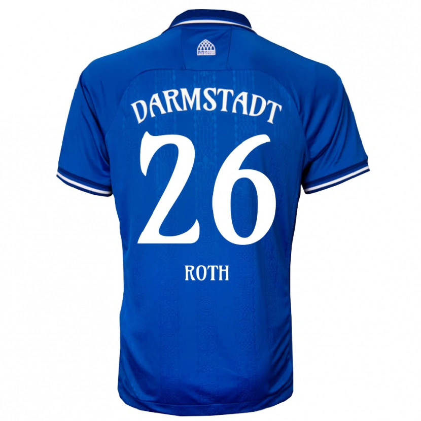 Danxen Uomo Maglia Maximilian Roth #26 Blu Bianco Kit Gara Home 2025/26 Maglietta