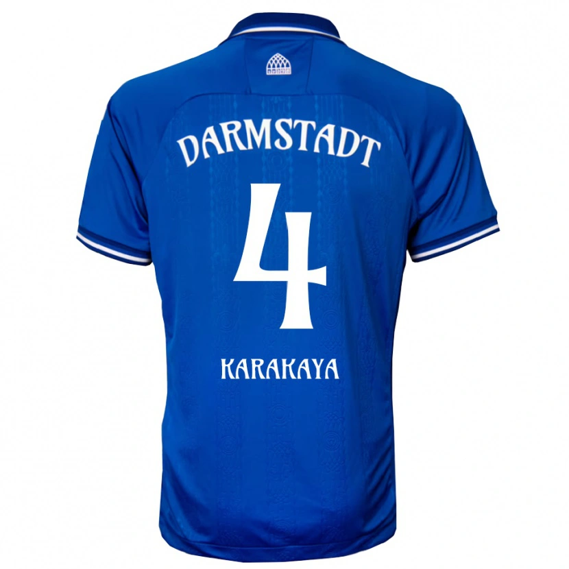 Danxen Uomo Maglia Burak Karakaya #4 Blu Bianco Kit Gara Home 2025/26 Maglietta