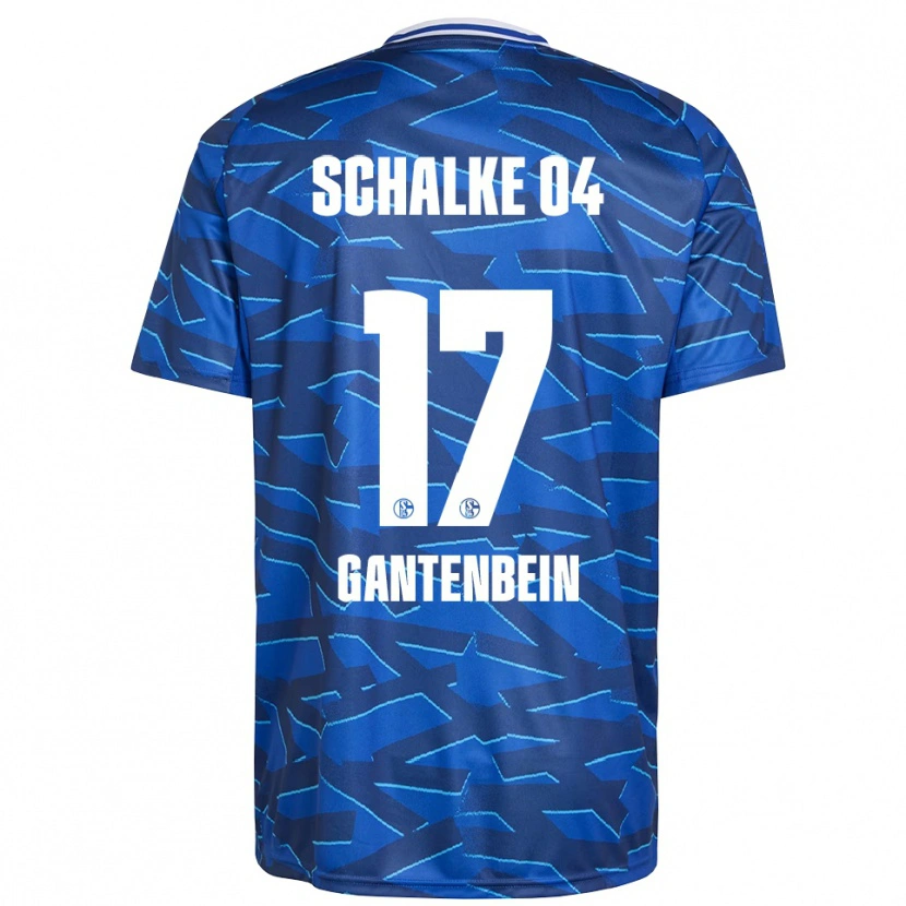 Danxen Uomo Maglia Adrian Gantenbein #17 Blu Royal Bianco Kit Gara Home 2025/26 Maglietta