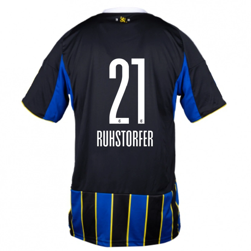 Danxen Uomo Maglia Kimberly Ruhstorfer #21 Blu Nero Giallo Kit Gara Home 2025/26 Maglietta