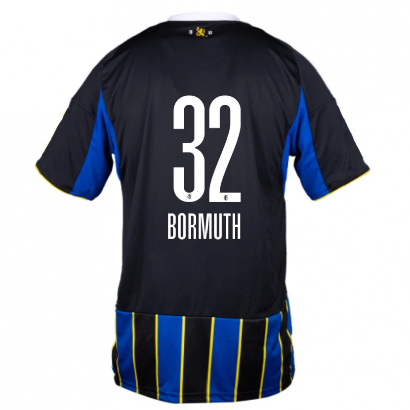Danxen Uomo Maglia Robin Bormuth #32 Blu Nero Giallo Kit Gara Home 2025/26 Maglietta