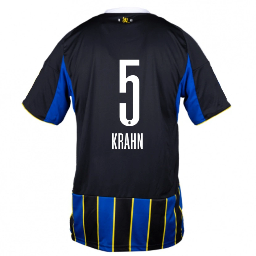 Danxen Uomo Maglia Elijah Krahn #5 Blu Nero Giallo Kit Gara Home 2025/26 Maglietta