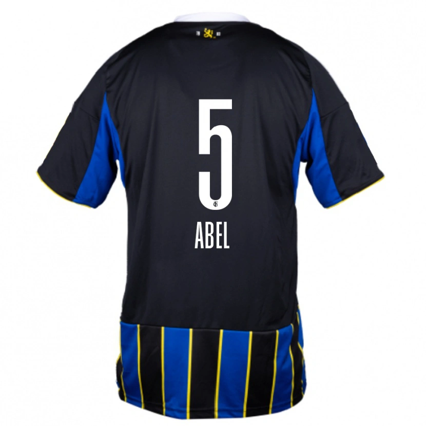 Danxen Uomo Maglia Andris Abel #5 Blu Nero Giallo Kit Gara Home 2025/26 Maglietta