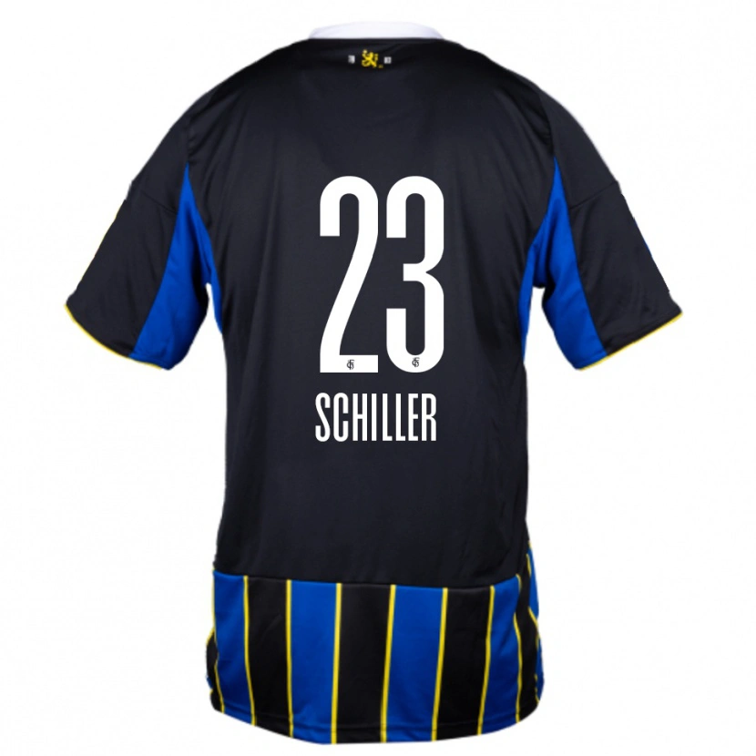 Danxen Uomo Maglia Niklas Schiller #23 Blu Nero Giallo Kit Gara Home 2025/26 Maglietta