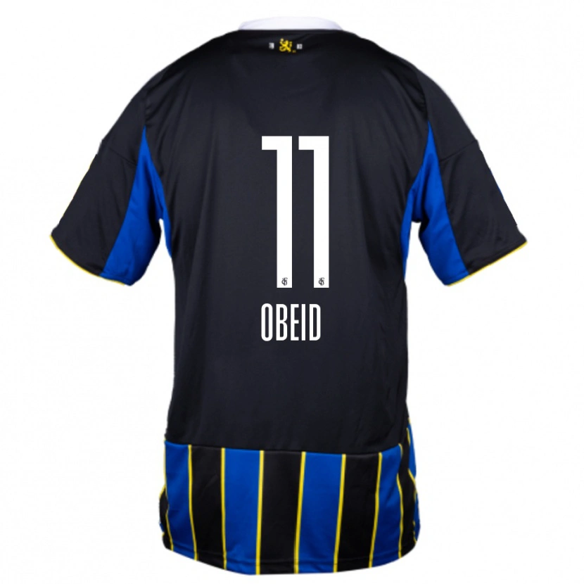 Danxen Uomo Maglia Bibars Obeid #11 Blu Nero Giallo Kit Gara Home 2025/26 Maglietta
