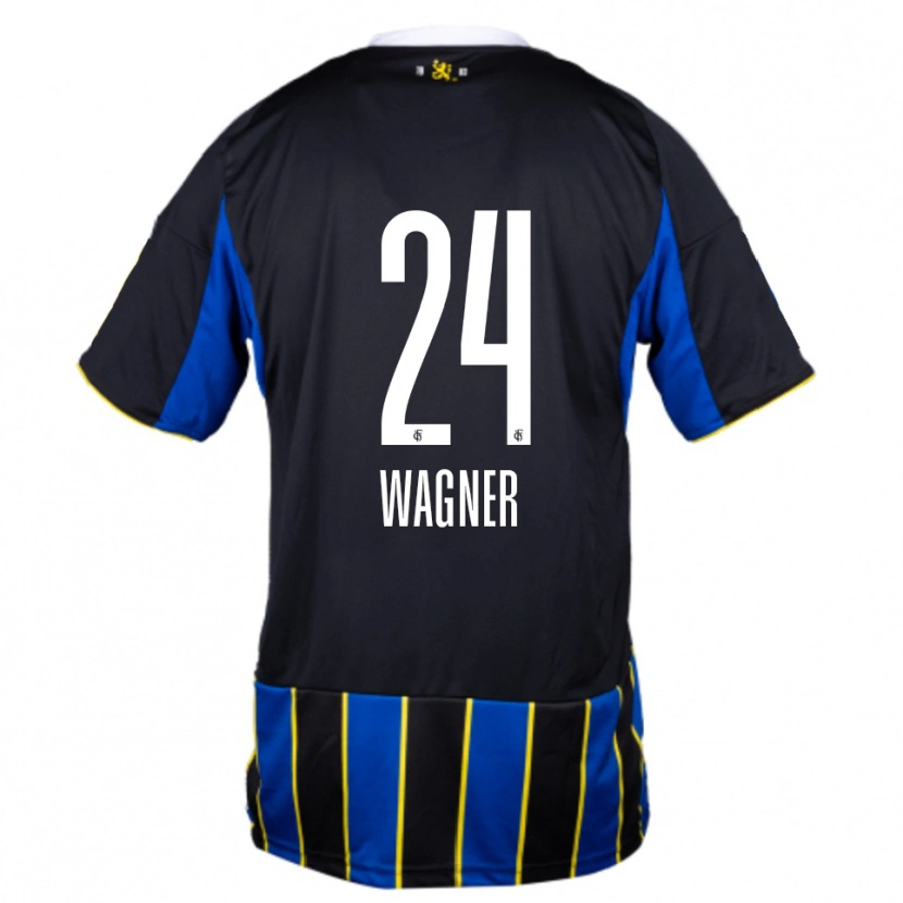 Danxen Uomo Maglia Emma Wagner #24 Blu Nero Giallo Kit Gara Home 2025/26 Maglietta