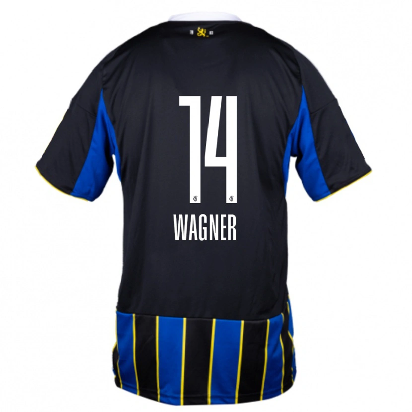 Danxen Uomo Maglia Celine Wagner #14 Blu Nero Giallo Kit Gara Home 2025/26 Maglietta