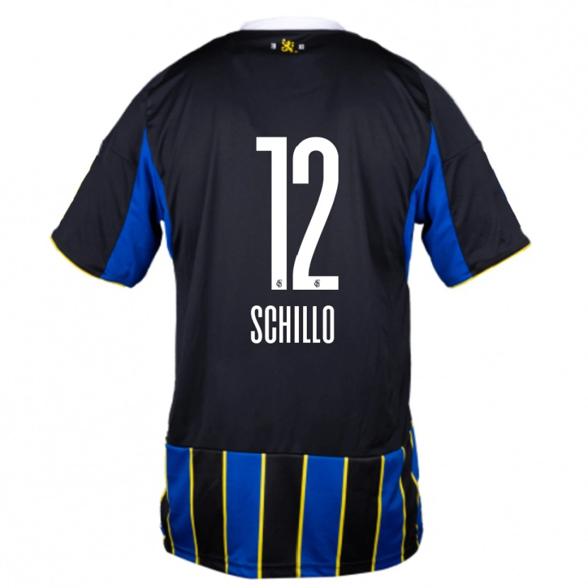 Danxen Uomo Maglia Jule Schillo #12 Blu Nero Giallo Kit Gara Home 2025/26 Maglietta