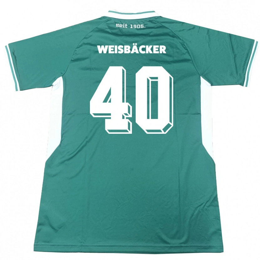Danxen Uomo Maglia Maximilian Weisbäcker #40 Verde Bianco Kit Gara Home 2025/26 Maglietta