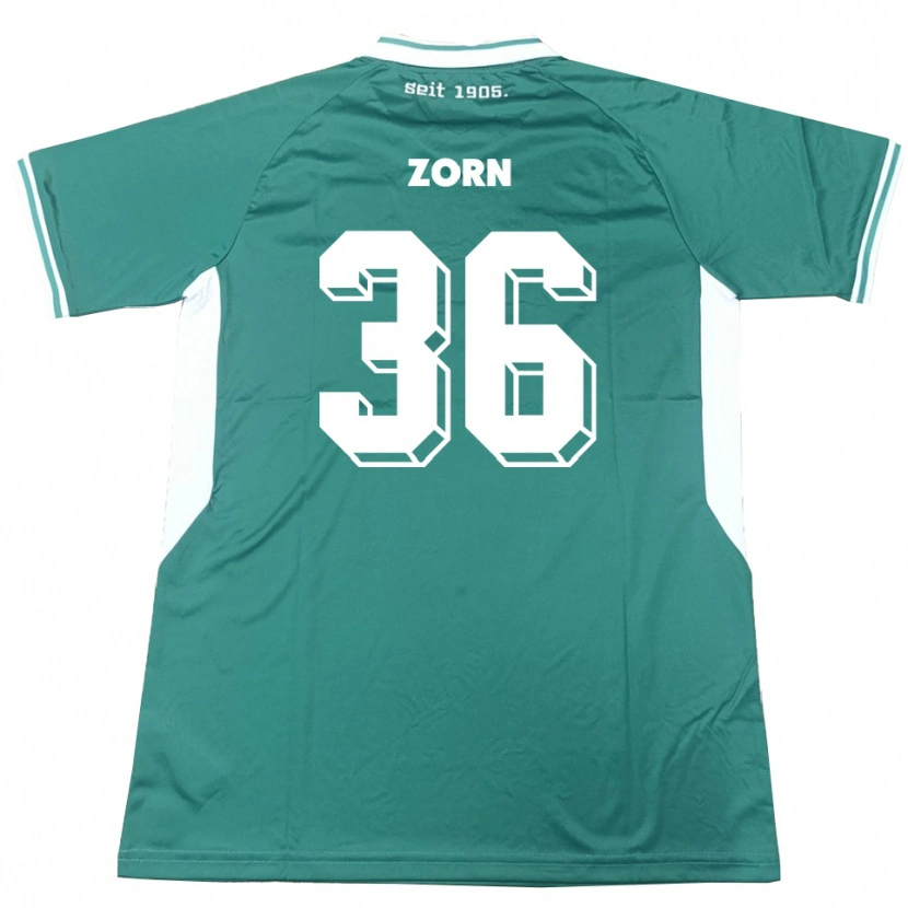Danxen Uomo Maglia Emil Zorn #36 Verde Bianco Kit Gara Home 2025/26 Maglietta