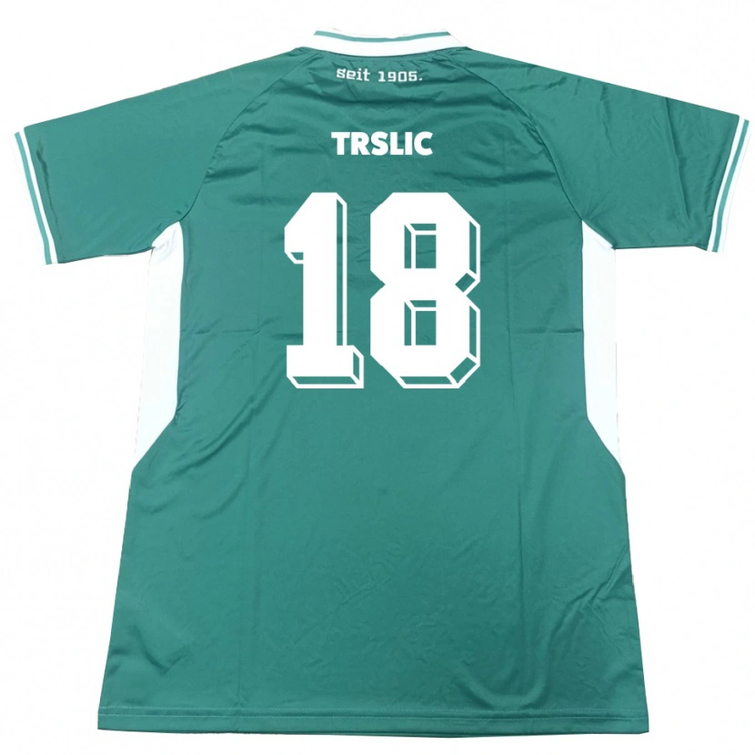 Danxen Uomo Maglia Luca Trslic #18 Verde Bianco Kit Gara Home 2025/26 Maglietta