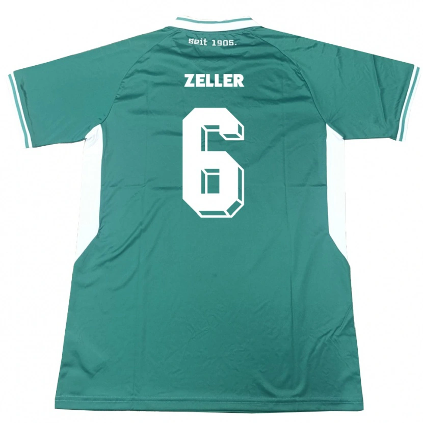Danxen Uomo Maglia Lucas Zeller #6 Verde Bianco Kit Gara Home 2025/26 Maglietta