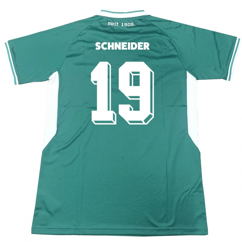 Danxen Uomo Maglia Lukas Schneider #19 Verde Bianco Kit Gara Home 2025/26 Maglietta