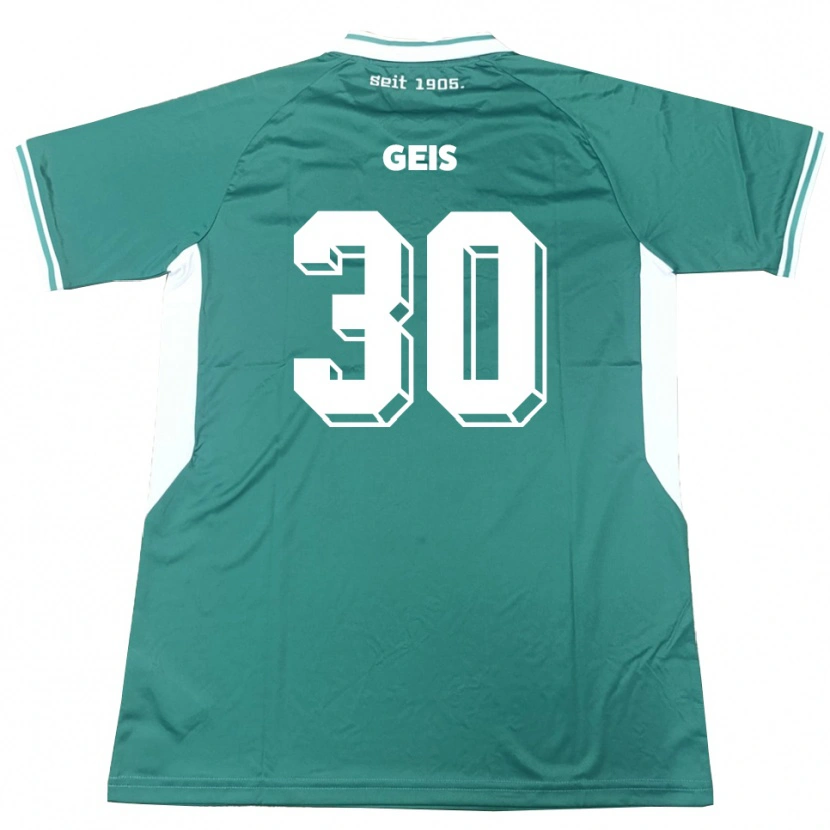 Danxen Uomo Maglia Johannes Geis #30 Verde Bianco Kit Gara Home 2025/26 Maglietta