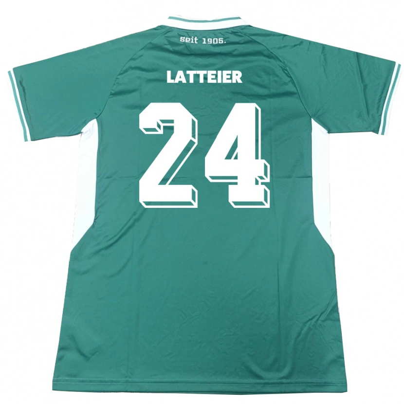 Danxen Uomo Maglia Tim Latteier #24 Verde Bianco Kit Gara Home 2025/26 Maglietta