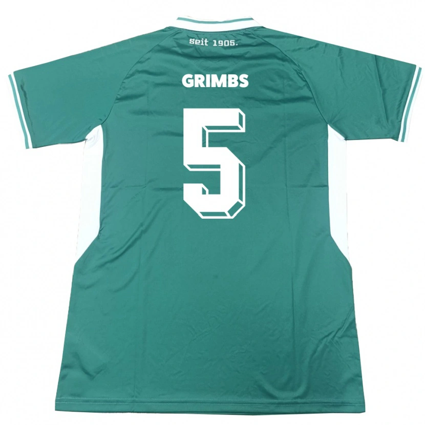Danxen Uomo Maglia Nico Grimbs #5 Verde Bianco Kit Gara Home 2025/26 Maglietta