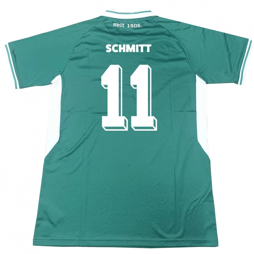 Danxen Uomo Maglia Valentin Schmitt #11 Verde Bianco Kit Gara Home 2025/26 Maglietta