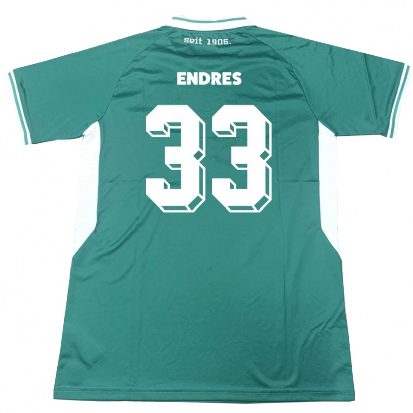 Danxen Uomo Maglia Joshua Endres #33 Verde Bianco Kit Gara Home 2025/26 Maglietta