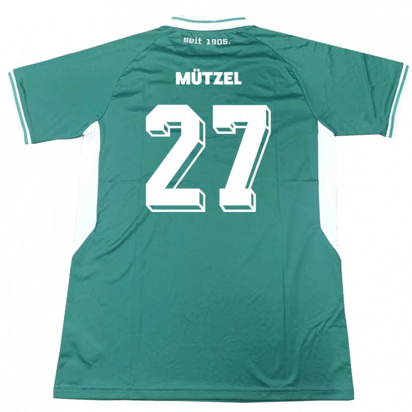 Danxen Uomo Maglia Nuno Mützel #27 Verde Bianco Kit Gara Home 2025/26 Maglietta