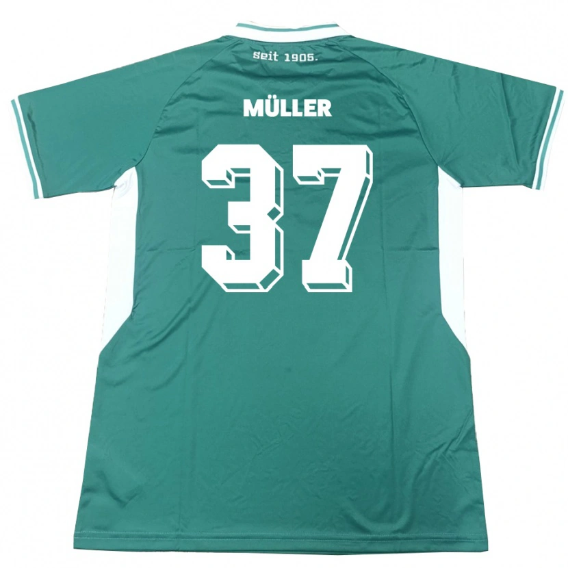 Danxen Uomo Maglia Sebastian Müller #37 Verde Bianco Kit Gara Home 2025/26 Maglietta