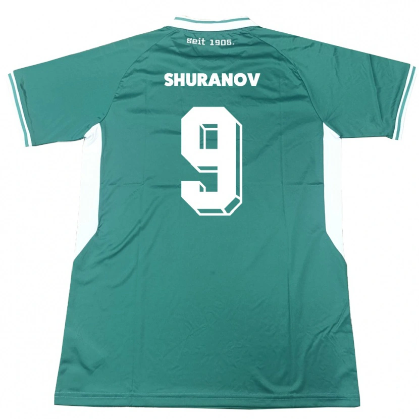 Danxen Uomo Maglia Erik Shuranov #9 Verde Bianco Kit Gara Home 2025/26 Maglietta