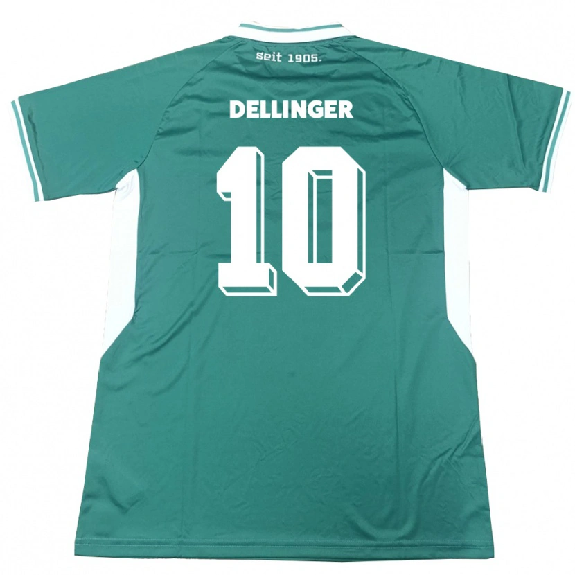 Danxen Uomo Maglia Michael Dellinger #10 Verde Bianco Kit Gara Home 2025/26 Maglietta