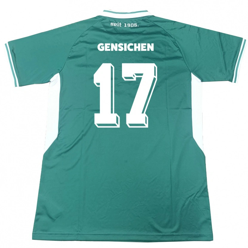Danxen Uomo Maglia Tim Gensichen #17 Verde Bianco Kit Gara Home 2025/26 Maglietta