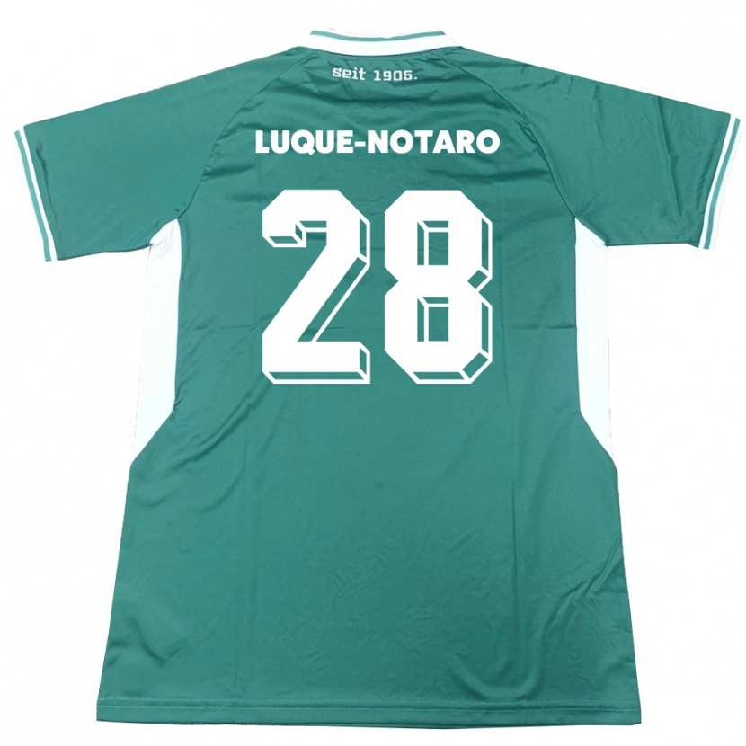 Danxen Uomo Maglia Fabio Luque-Notaro #28 Verde Bianco Kit Gara Home 2025/26 Maglietta