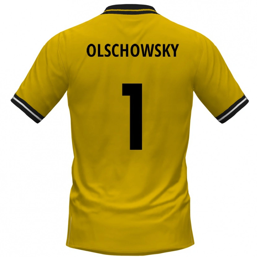 Danxen Uomo Maglia Jan Olschowsky #1 Giallo Nero Kit Gara Home 2025/26 Maglietta