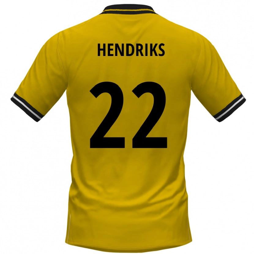 Danxen Uomo Maglia Tom Hendriks #22 Giallo Nero Kit Gara Home 2025/26 Maglietta