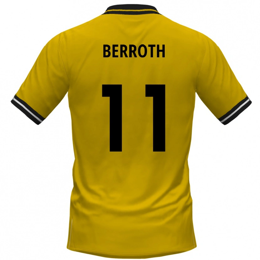 Danxen Uomo Maglia Julius Berroth #11 Giallo Nero Kit Gara Home 2025/26 Maglietta