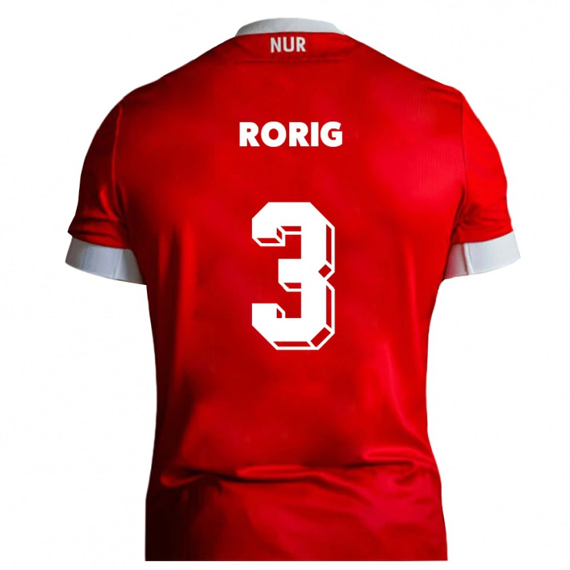 Danxen Uomo Maglia Henry Rorig #3 Rosso Bianco Kit Gara Home 2025/26 Maglietta