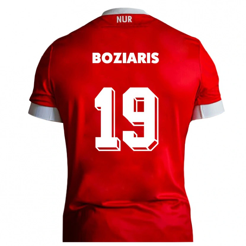Danxen Uomo Maglia Jannis Boziaris #19 Rosso Bianco Kit Gara Home 2025/26 Maglietta
