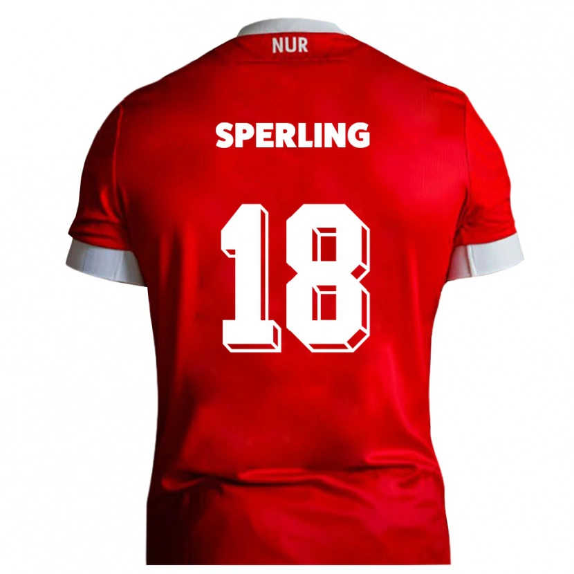 Danxen Uomo Maglia Finn-Luca Sperling #18 Rosso Bianco Kit Gara Home 2025/26 Maglietta