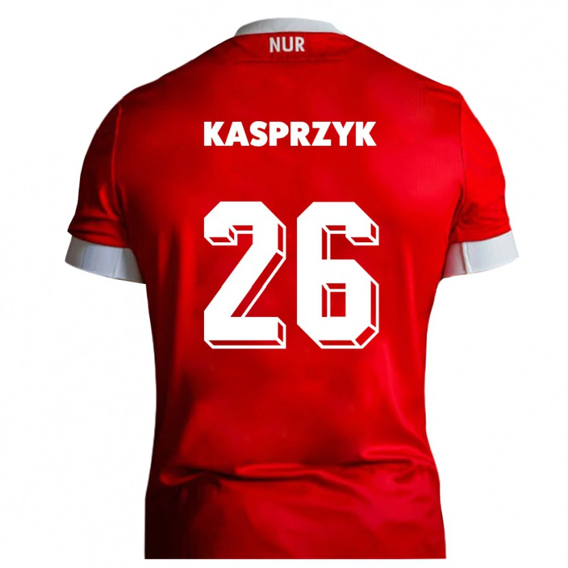 Danxen Uomo Maglia Nicolas Kasprzyk #26 Rosso Bianco Kit Gara Home 2025/26 Maglietta