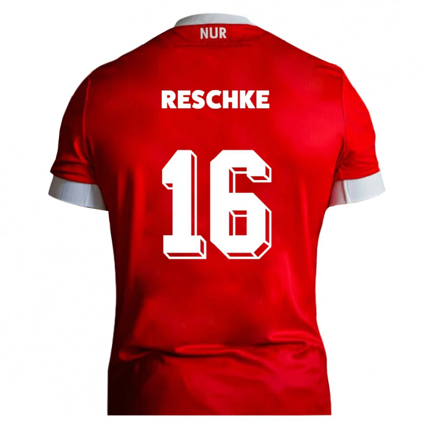 Danxen Uomo Maglia Aaron Reschke #16 Rosso Bianco Kit Gara Home 2025/26 Maglietta