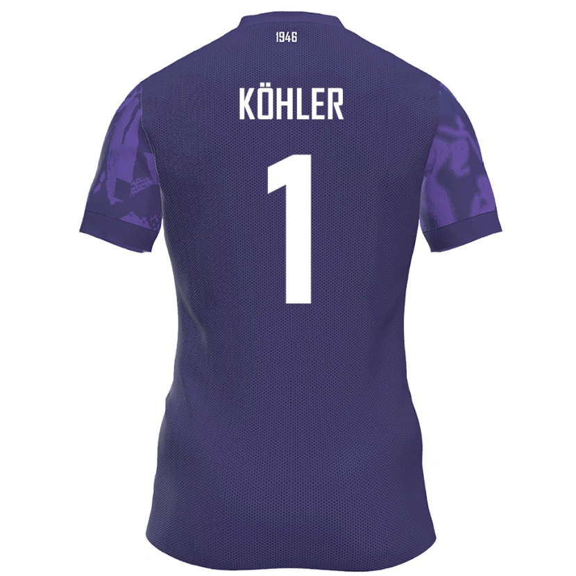 Danxen Uomo Maglia Lucas Köhler #1 Viola Bianco Kit Gara Home 2025/26 Maglietta
