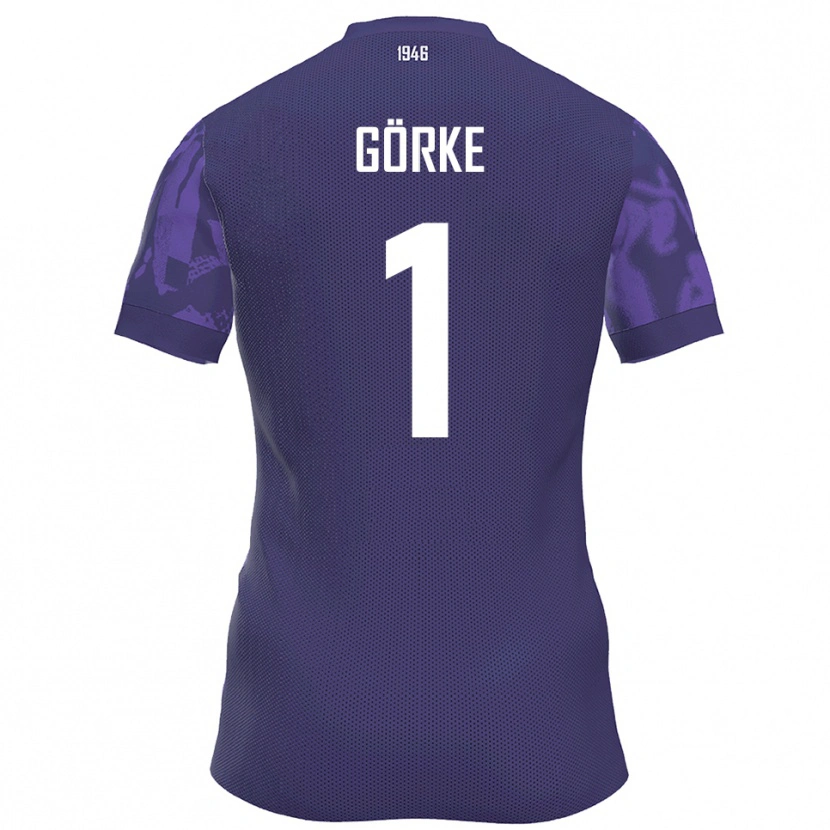 Danxen Uomo Maglia Arthur Görke #1 Viola Bianco Kit Gara Home 2025/26 Maglietta