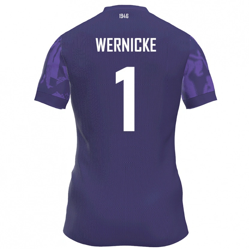Danxen Uomo Maglia Samuli Wernicke #1 Viola Bianco Kit Gara Home 2025/26 Maglietta