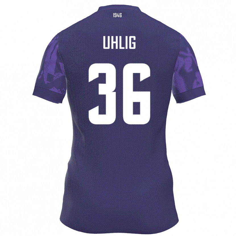 Danxen Uomo Maglia Max Uhlig #36 Viola Bianco Kit Gara Home 2025/26 Maglietta