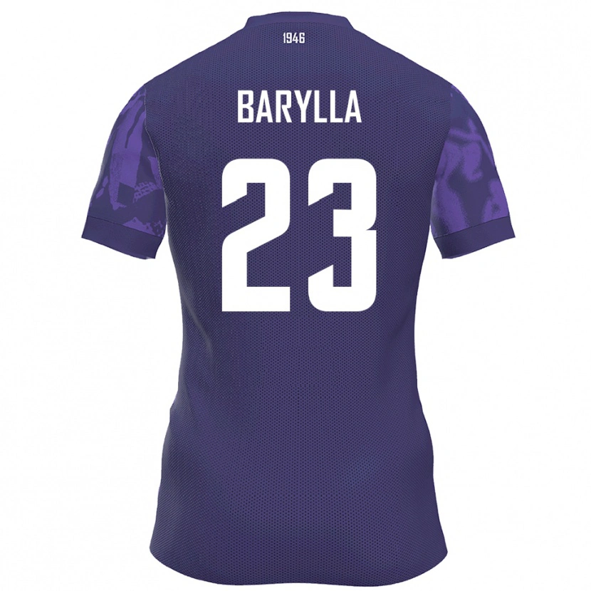 Danxen Uomo Maglia Anthony Barylla #23 Viola Bianco Kit Gara Home 2025/26 Maglietta