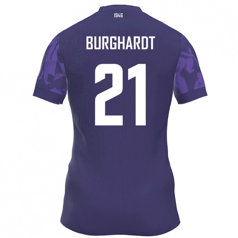 Danxen Uomo Maglia Maxim Burghardt #21 Viola Bianco Kit Gara Home 2025/26 Maglietta