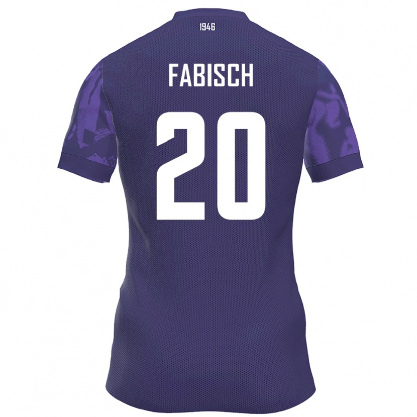 Danxen Uomo Maglia Jonah Fabisch #20 Viola Bianco Kit Gara Home 2025/26 Maglietta